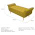 Kit Cabeceira Estofado Lady e Recamier Ari 140 cm Casal Suede Amarelo - Amarena Móveis