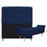 Kit Cabeceira Estofado Lady e Recamier Ari 140 cm Casal Suede Azul Marinho - Amarena Móveis