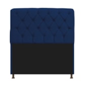 Kit Cabeceira Estofado Lady e Recamier Ari 140 cm Casal Suede Azul Marinho - Amarena Móveis