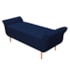 Kit Cabeceira Estofado Lady e Recamier Ari 140 cm Casal Suede Azul Marinho - Amarena Móveis