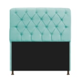 Kit Cabeceira Estofado Lady e Recamier Ari 140 cm Casal Suede Azul Tiffany - Amarena Móveis