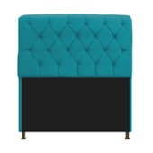 Kit Cabeceira Estofado Lady e Recamier Ari 140 cm Casal Suede Azul Turquesa - Amarena Móveis