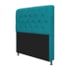 Kit Cabeceira Estofado Lady e Recamier Ari 140 cm Casal Suede Azul Turquesa - Amarena Móveis