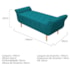 Kit Cabeceira Estofado Lady e Recamier Ari 140 cm Casal Suede Azul Turquesa - Amarena Móveis