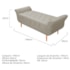 Kit Cabeceira Estofado Lady e Recamier Ari 140 cm Casal Suede Bege - Amarena Móveis