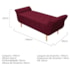 Kit Cabeceira Estofado Lady e Recamier Ari 140 cm Casal Suede Bordô - Amarena Móveis