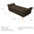 Kit Cabeceira Estofado Lady e Recamier Ari 140 cm Casal Suede Marrom - Amarena Móveis