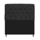 Kit Cabeceira Estofado Lady e Recamier Ari 140 cm Casal Suede Preto - Amarena Móveis