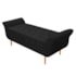 Kit Cabeceira Estofado Lady e Recamier Ari 140 cm Casal Suede Preto - Amarena Móveis