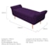 Kit Cabeceira Estofado Lady e Recamier Ari 140 cm Casal Suede Roxo - Amarena Móveis