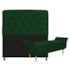 Kit Cabeceira Estofado Lady e Recamier Ari 140 cm Casal Suede Verde - Amarena Móveis