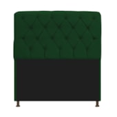 Kit Cabeceira Estofado Lady e Recamier Ari 140 cm Casal Suede Verde - Amarena Móveis