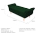 Kit Cabeceira Estofado Lady e Recamier Ari 140 cm Casal Suede Verde - Amarena Móveis