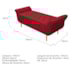 Kit Cabeceira Estofado Lady e Recamier Ari 140 cm Casal Suede Vermelho - Amarena Móveis