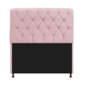 Kit Cabeceira Estofado Lady e Recamier Ari 160 cm Queen Size Suede Rosa Bebê - Amarena Móveis