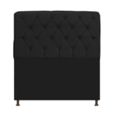 Kit Cabeceira Estofado Lady e Recamier Ari 195 cm King Size Corano Preto - Amarena Móveis