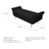 Kit Cabeceira Estofado Lady e Recamier Ari 195 cm King Size Corano Preto - Amarena Móveis