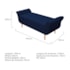 Kit Cabeceira Estofado Lady e Recamier Ari 195 cm King Size Suede Azul Marinho - Amarena Móveis