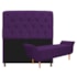 Kit Cabeceira Estofado Lady e Recamier Ari 195 cm King Size Suede Roxo - Amarena Móveis