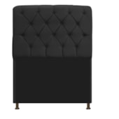 Kit Cabeceira Estofado Lady e Recamier Ari 90 cm Solteiro Suede Preto - Amarena Móveis