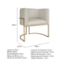 Kit Divã Luna 140cm Lado Direito e 01 Poltrona Base de Ferro Dourado Bouclé Bege