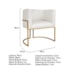 Kit Divã Luna 140cm Lado Direito e 01 Poltrona Base de Ferro Dourado Bouclé Branco