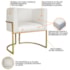 Kit Divã Luna 140cm Lado Direito e 01 Poltrona Base de Ferro Dourado Bouclé Branco
