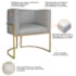 Kit Divã Luna 140cm Lado Direito e 01 Poltrona Base de Ferro Dourado Bouclé Cinza