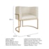 Kit Divã Luna 140cm Lado Direito e 01 Poltrona Base de Ferro Dourado Linho Bege