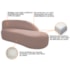Kit Divã Luna 140cm Lado Direito e 01 Poltrona Base de Ferro Dourado Linho Rose