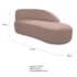 Kit Divã Luna 140cm Lado Direito e 01 Poltrona Base de Ferro Dourado Linho Rose