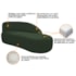 Kit Divã Luna 140cm Lado Direito e 01 Poltrona Base de Ferro Dourado Linho Verde