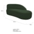 Kit Divã Luna 140cm Lado Direito e 01 Poltrona Base de Ferro Dourado Linho Verde