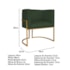 Kit Divã Luna 140cm Lado Direito e 01 Poltrona Base de Ferro Dourado Linho Verde