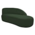 Kit Divã Luna 140cm Lado Direito e 01 Poltrona Base de Ferro Dourado Linho Verde