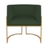Kit Divã Luna 140cm Lado Direito e 01 Poltrona Base de Ferro Dourado Linho Verde