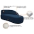 Kit Divã Luna 140cm Lado Direito e 01 Poltrona Base de Ferro Dourado Suede Azul Marinho