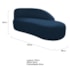 Kit Divã Luna 140cm Lado Direito e 01 Poltrona Base de Ferro Dourado Suede Azul Marinho