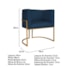 Kit Divã Luna 140cm Lado Direito e 01 Poltrona Base de Ferro Dourado Suede Azul Marinho
