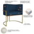 Kit Divã Luna 140cm Lado Direito e 01 Poltrona Base de Ferro Dourado Suede Azul Marinho