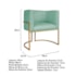 Kit Divã Luna 140cm Lado Direito e 01 Poltrona Base de Ferro Dourado Suede Azul Tiffany