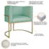 Kit Divã Luna 140cm Lado Direito e 01 Poltrona Base de Ferro Dourado Suede Azul Tiffany