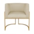 Kit Divã Luna 140cm Lado Direito e 01 Poltrona Base de Ferro Dourado Suede Bege