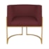 Kit Divã Luna 140cm Lado Direito e 01 Poltrona Base de Ferro Dourado Suede Bordo