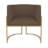 Kit Divã Luna 140cm Lado Direito e 01 Poltrona Base de Ferro Dourado Suede Marrom