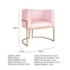 Kit Divã Luna 140cm Lado Direito e 01 Poltrona Base de Ferro Dourado Suede Rosa Bebe