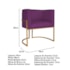 Kit Divã Luna 140cm Lado Direito e 01 Poltrona Base de Ferro Dourado Suede Roxo