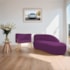 Kit Divã Luna 140cm Lado Direito e 01 Poltrona Base de Ferro Dourado Suede Roxo