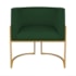 Kit Divã Luna 140cm Lado Direito e 01 Poltrona Base de Ferro Dourado Suede Verde