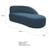 Kit Divã Luna 140cm Lado Direito e 01 Poltrona Base de Ferro Preto Linho Azul Royal